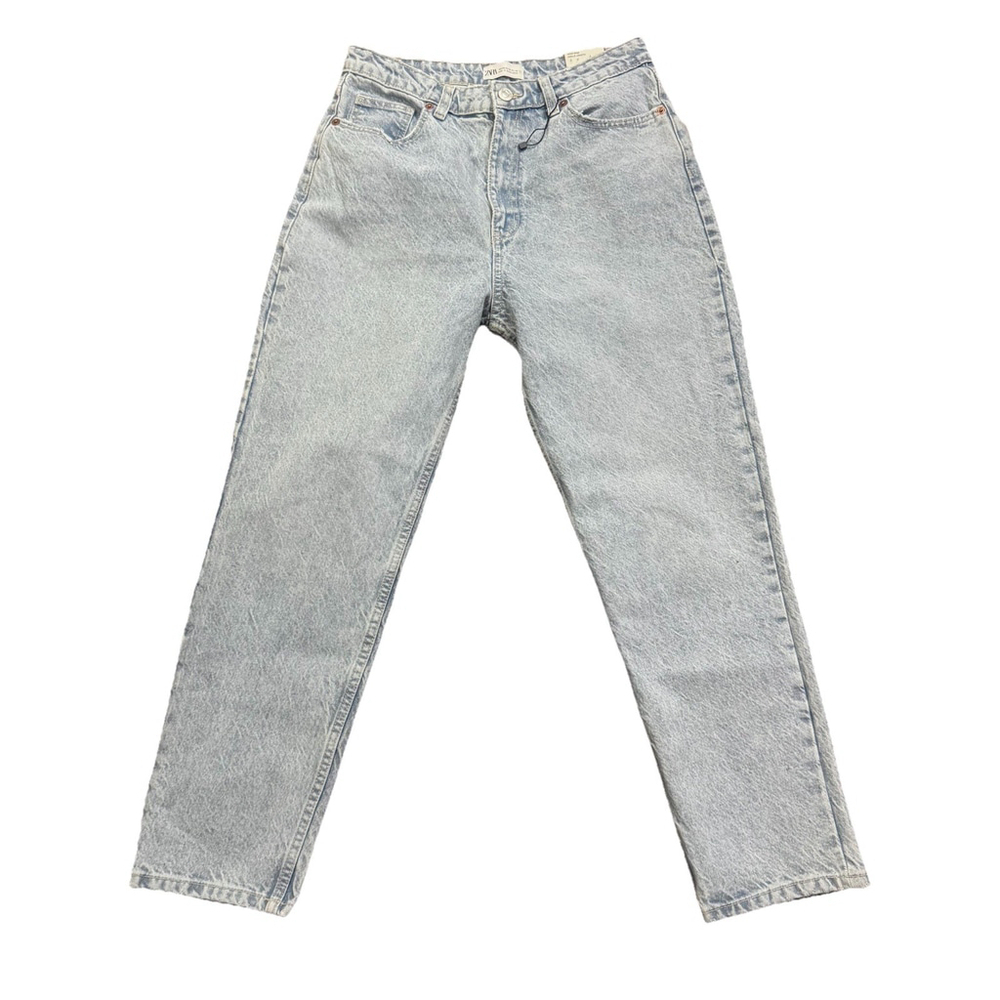 NWT Zara High Rise Ankle Ankle Length Jeans Size:10 Blue Straight Women